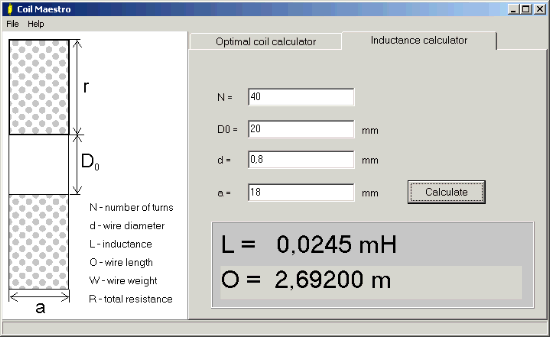 inductor calculator formula